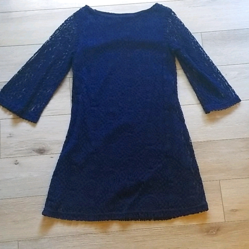 Navy Lace semi formal dress